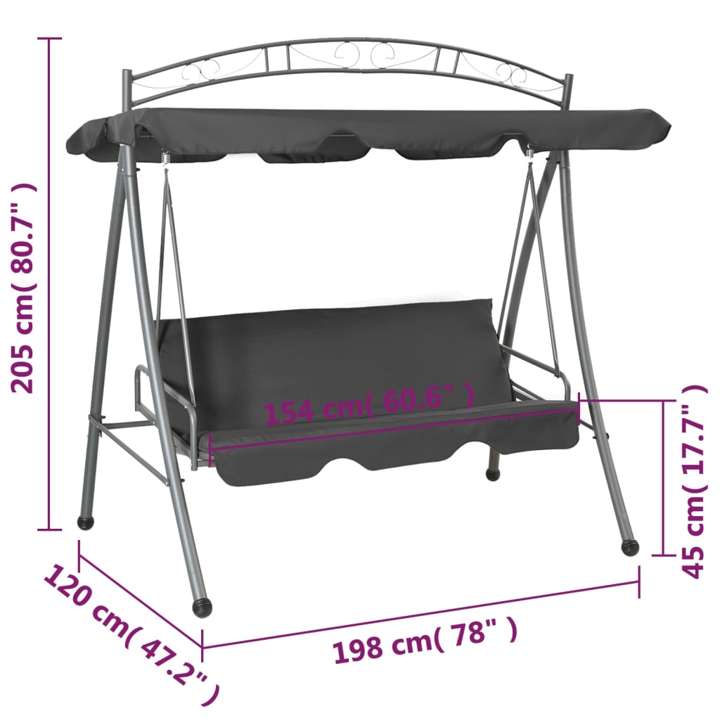 Balancelle de Jardin Convertible et Confortable avec Canopée