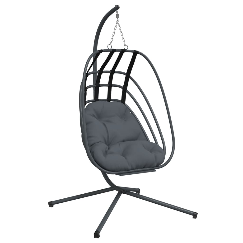 Fauteuil Oeuf Suspendu Confort Anthracite avec Pied