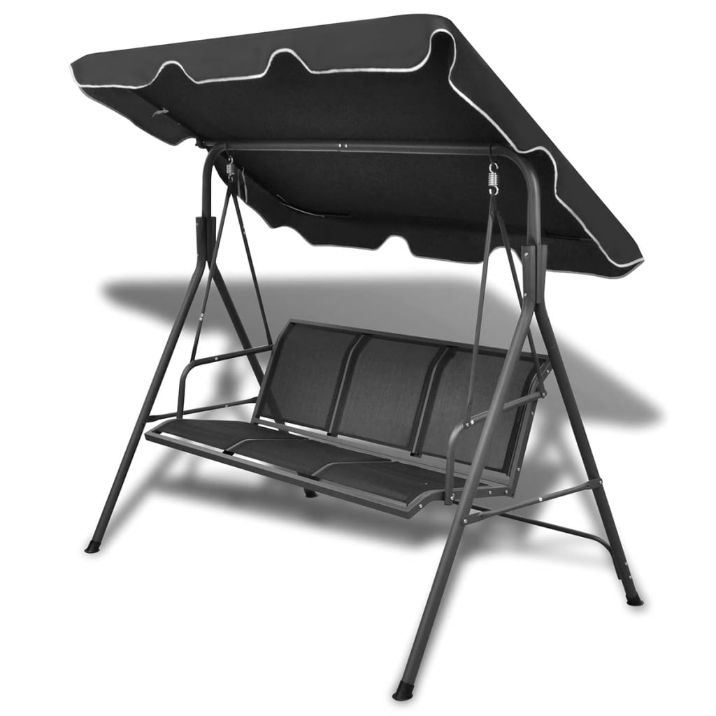 Balancelle de Jardin Confortable avec Canopée et Assise Douce