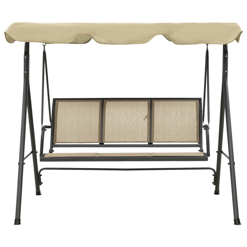 Balancelle de Jardin Confortable avec Canopée et Assise Douce