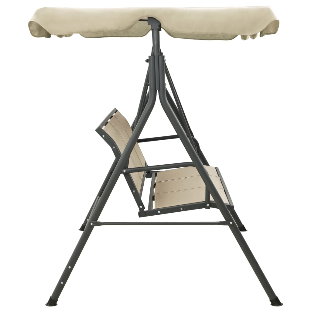 Balancelle de Jardin Confortable avec Canopée et Assise Douce