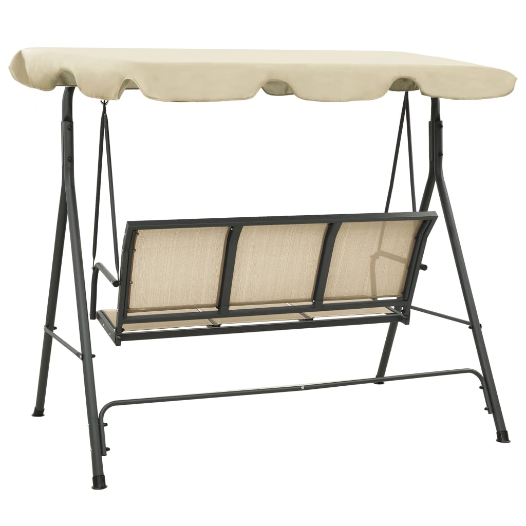 Balancelle de Jardin Confortable avec Canopée et Assise Douce