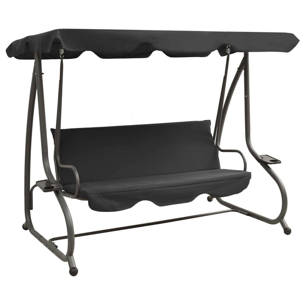 Balancelle de Jardin Confortable avec Canopée Ombrage