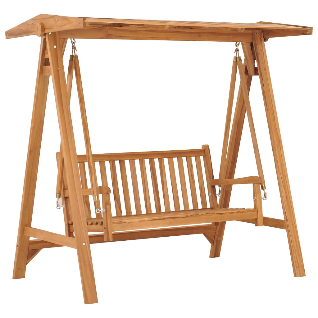 Balancelle de Jardin en Teck Confortable avec Toit Réglable