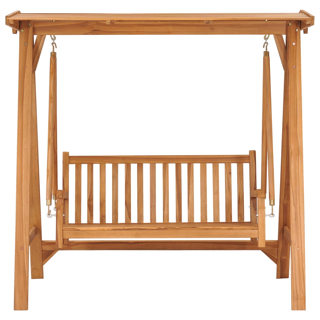 Balancelle de Jardin en Teck Confortable avec Toit Réglable