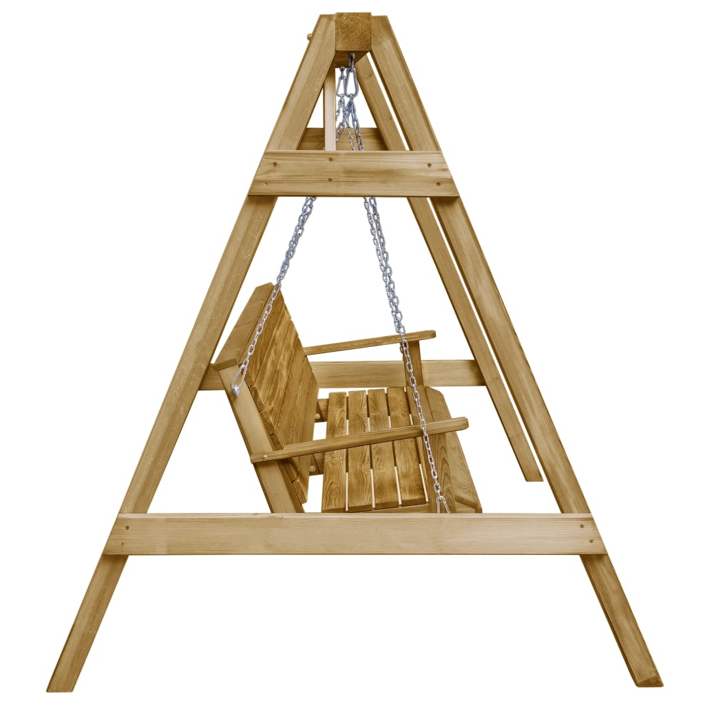 Balancelle de Jardin Confortable en Bois de Pin Résistant