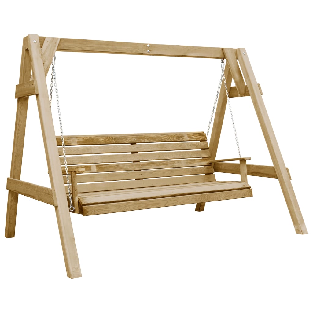 Balancelle de Jardin Confortable en Bois de Pin Résistant