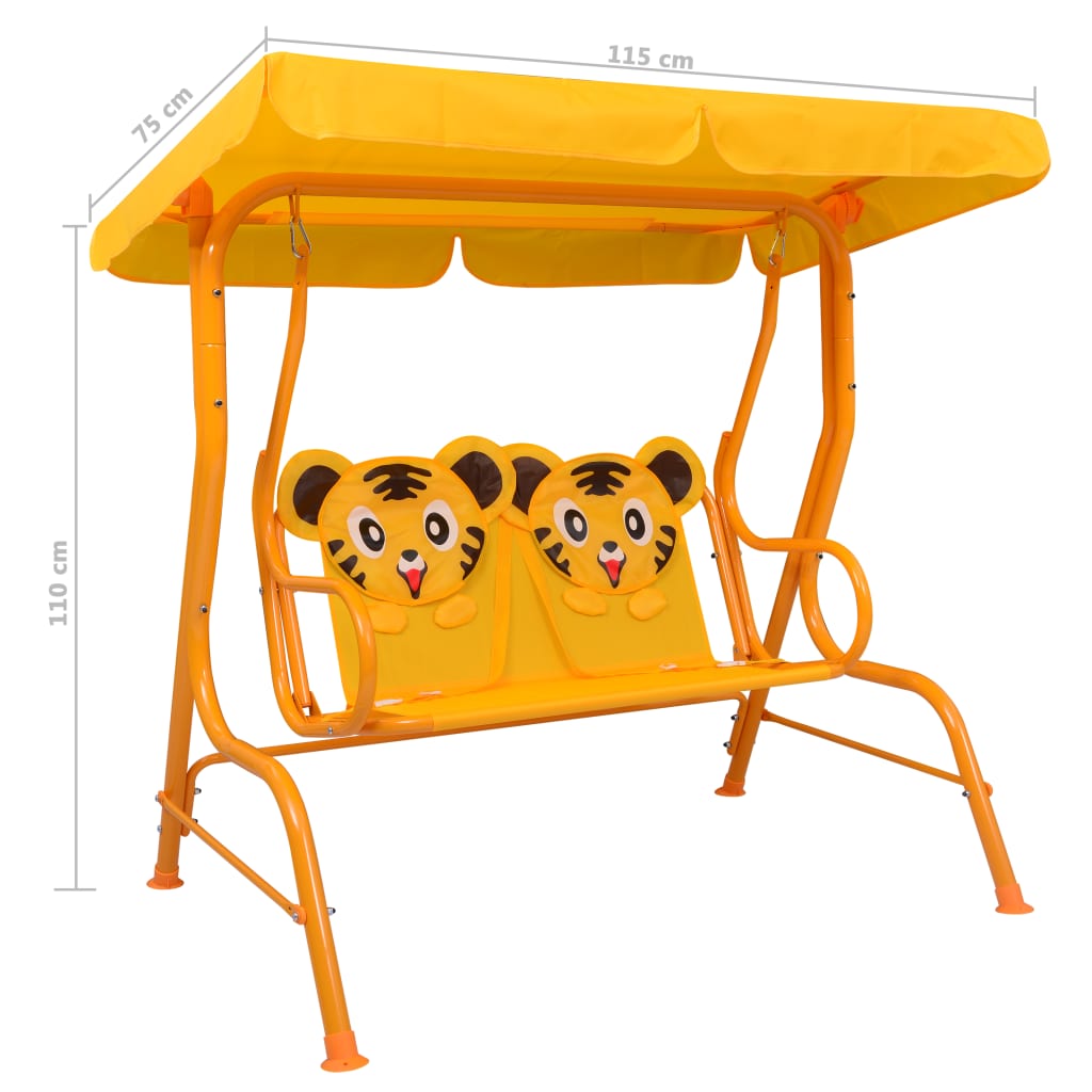 Balancelle Enfant Jardin Confortable avec Auvent Pare-Soleil