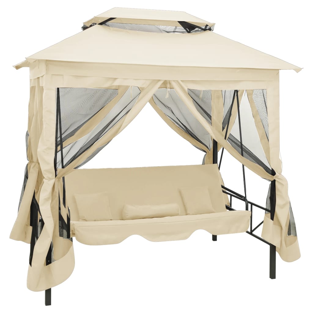 Balancelle Confort Jardin 3-en-1 Convertible et Ombragée
