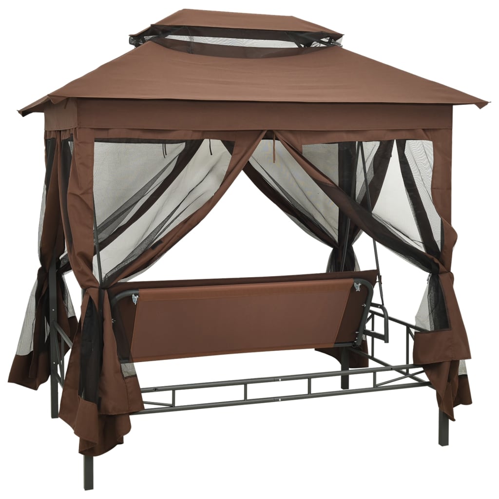 Balancelle Confort Jardin 3-en-1 Convertible et Ombragée
